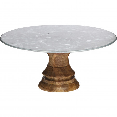 Industrial Kitchen Mango Wood Footed Cake Stand