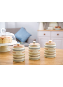 Classic Collection Striped Ceramic Sugar Container