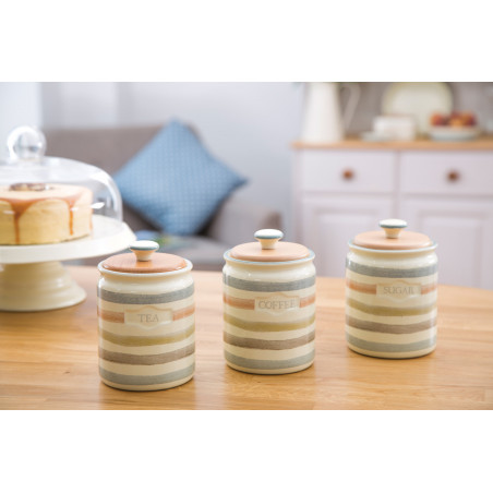 Classic Collection Striped Ceramic Sugar Container