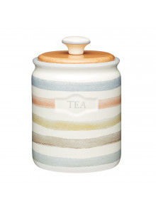 Classic Collection Striped Ceramic Tea Caddy