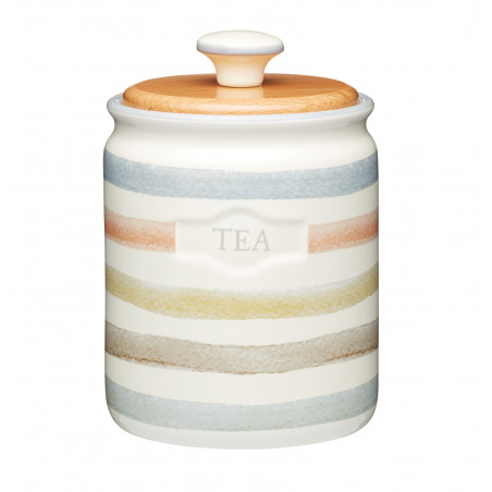 Classic Collection Striped Ceramic Tea Caddy