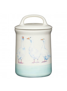 Apple Farm Geese Sugar Canister in Stoneware