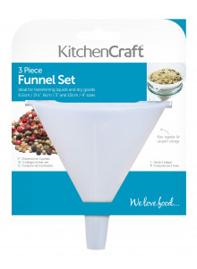 KitchenCraft Set of 3 Polypropylene Food Safe Funnels