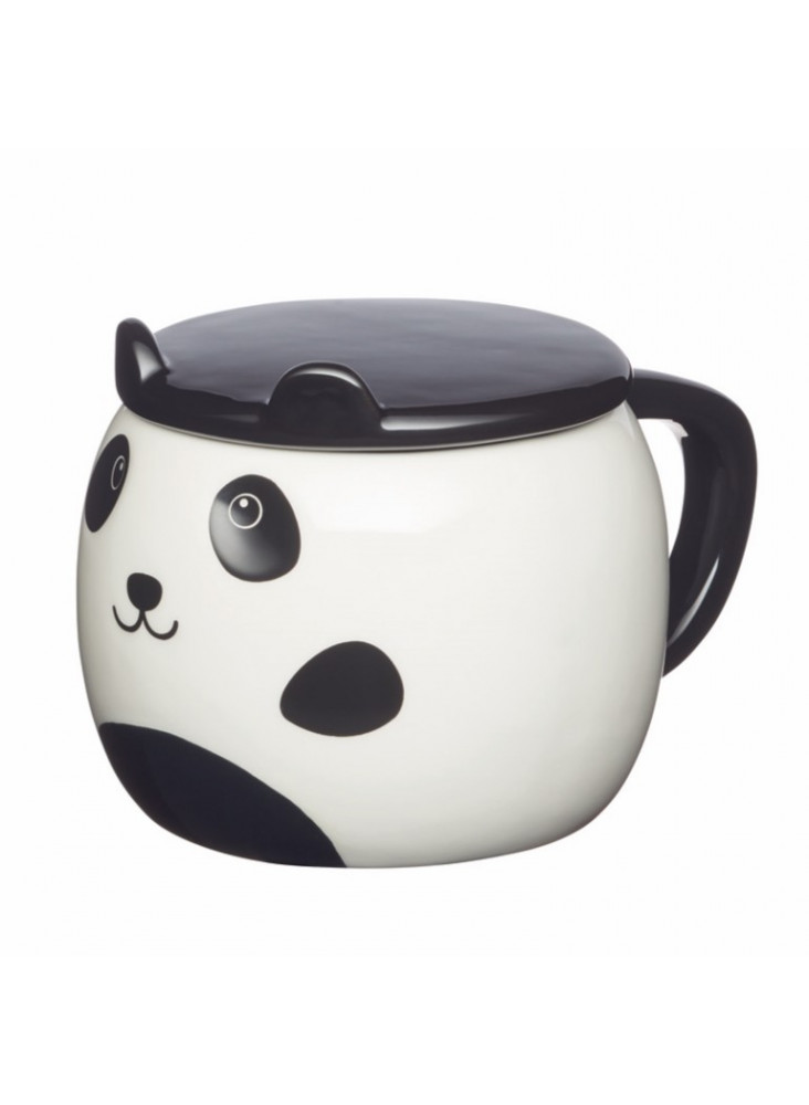 KitchenCraft Painted Ceramic Novelty Panda Mug with Lid KitchenCraft Painted Ceramic Novelty Panda Mug with Lid