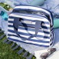 KitchenCraft Lulworth 11.5 Litre Blue Stripe Holdall Style Cool Bag KitchenCraft Lulworth 11.5 Litre Blue Stripe Holdall Style Cool Bag