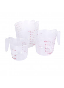 KitchenCraft Set of 3 Plastic Measuring Jugs