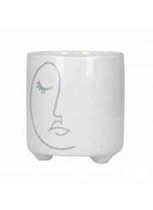 KitchenCraft Mini Planter with Abstract Face Design