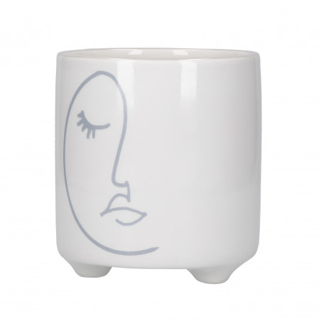 KitchenCraft Mini Planter with Abstract Face Design