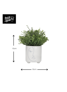 KitchenCraft Mini Planter with Abstract Face Design
