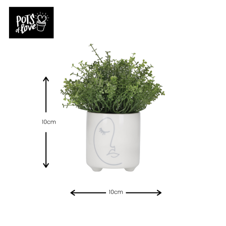 KitchenCraft Mini Planter with Abstract Face Design