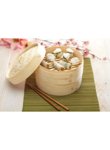 KitchenCraft World of Flavours Oriental Medium Two Tier Bamboo Steamer and Lid