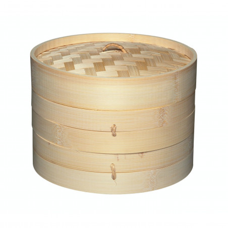 KitchenCraft World of Flavours Oriental Medium Two Tier Bamboo Steamer and Lid