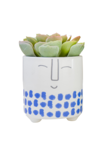 KitchenCraft Ceramic Plant Pot with Happy Face Design