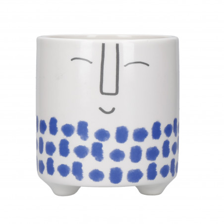 KitchenCraft Ceramic Plant Pot with Happy Face Design