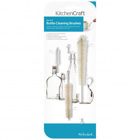 KitchenCraft Set of 3 Bottle Cleaning Brushes