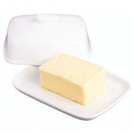 KitchenCraft White Porcelain Covered Butter Dish