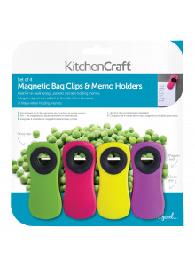 KitchenCraft Set of 4 Magnetic Memo Clips
