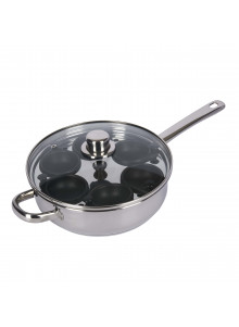 KitchenCraft Stainless Steel 28cm Six Hole Egg Poacher