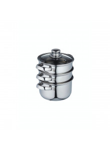 KitchenCraft Stainless Steel Three Tier 16cm Steamer