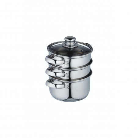 KitchenCraft Stainless Steel Three Tier 16cm Steamer