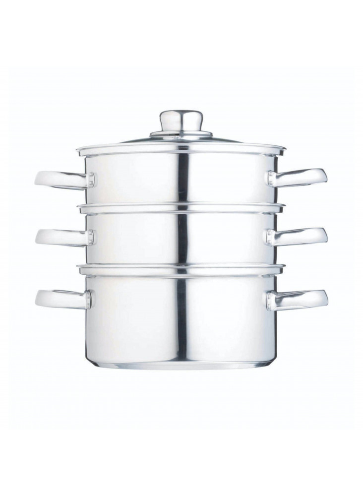 KitchenCraft Stainless Steel Three Tier 16cm Steamer KitchenCraft Stainless Steel Three Tier 16cm Steamer