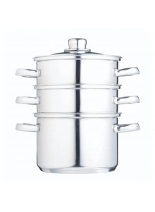 KitchenCraft Stainless Steel Three Tier 18cm Steamer