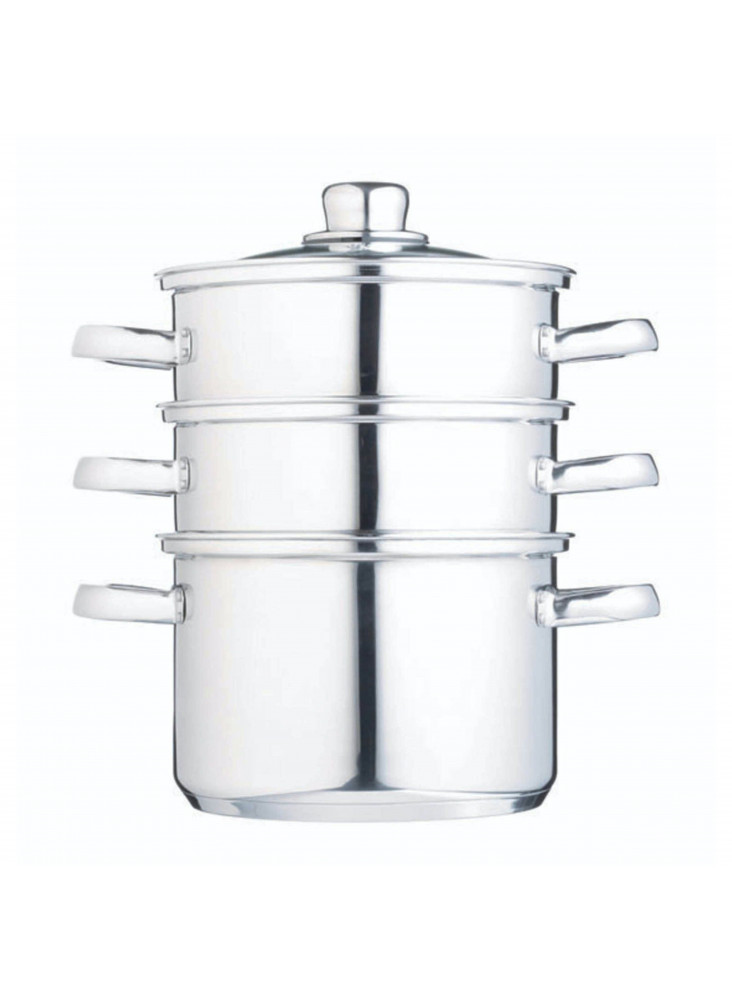 KitchenCraft Stainless Steel Three Tier 18cm Steamer KitchenCraft Stainless Steel Three Tier 18cm Steamer