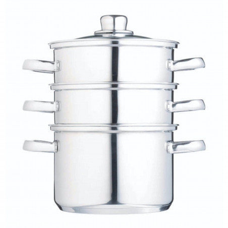 KitchenCraft Stainless Steel Three Tier 18cm Steamer