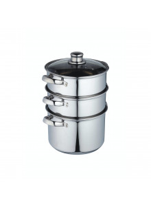 KitchenCraft Stainless Steel Three Tier 20cm Steamer