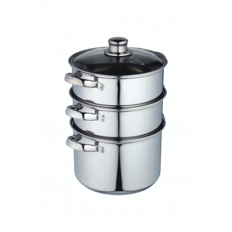 KitchenCraft Stainless Steel Three Tier 20cm Steamer