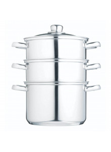 KitchenCraft Stainless Steel Three Tier 20cm Steamer