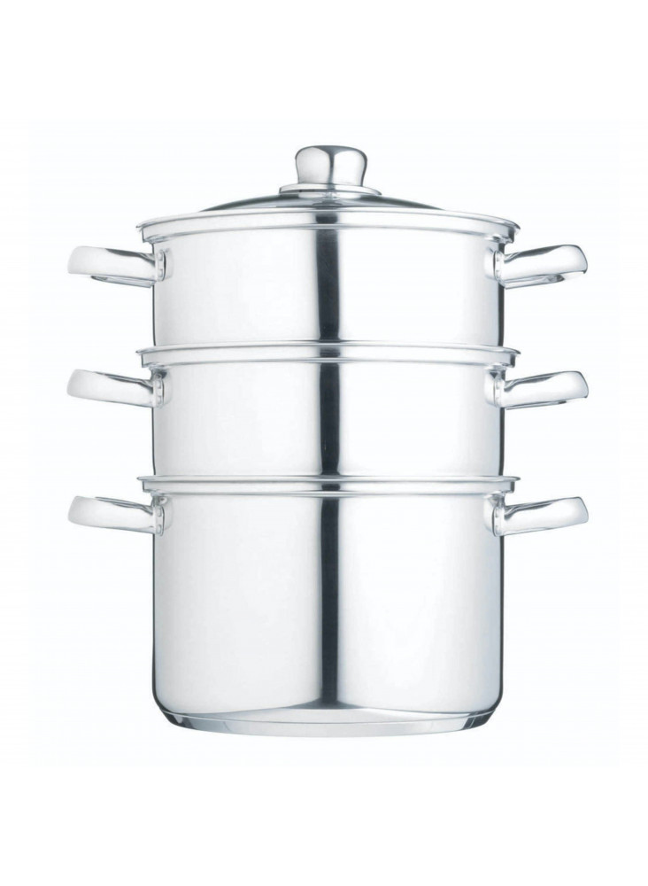 KitchenCraft Stainless Steel Three Tier 20cm Steamer KitchenCraft Stainless Steel Three Tier 20cm Steamer
