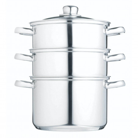 KitchenCraft Stainless Steel Three Tier 20cm Steamer