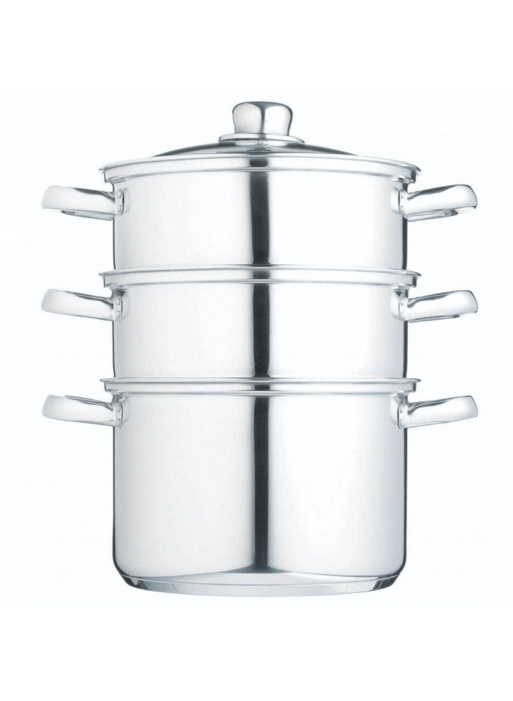 KitchenCraft Stainless Steel Three Tier 22cm Steamer KitchenCraft Stainless Steel Three Tier 22cm Steamer
