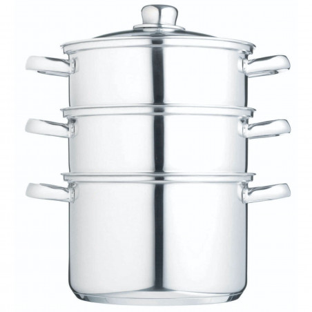 KitchenCraft Stainless Steel Three Tier 22cm Steamer
