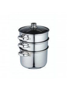 KitchenCraft Stainless Steel Three Tier 22cm Steamer