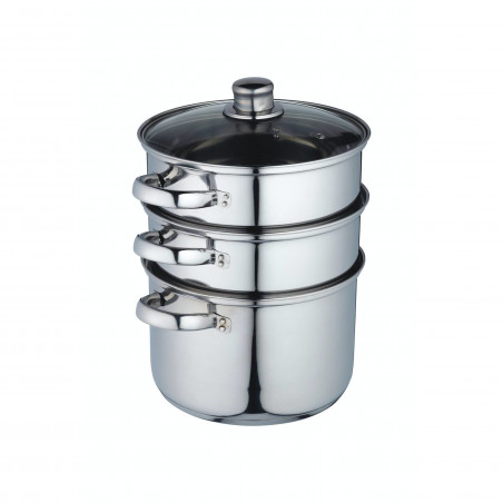 KitchenCraft Stainless Steel Three Tier 22cm Steamer