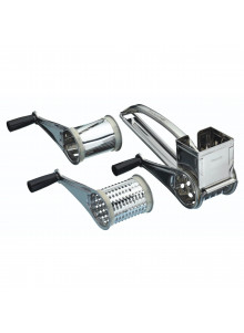 KitchenCraft Stainless Steel Rotary Grater With Three Drums