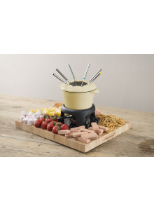 MasterClass Cast Iron Enamelled Cream Fondue Set