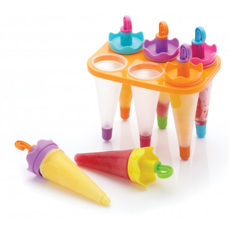KitchenCraft Set of 6 Umbrella Lolly Makers With Stand