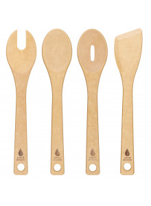 Natural Elements Recycled Wood Fibre Kitchen Utensils, 4-Piece Set