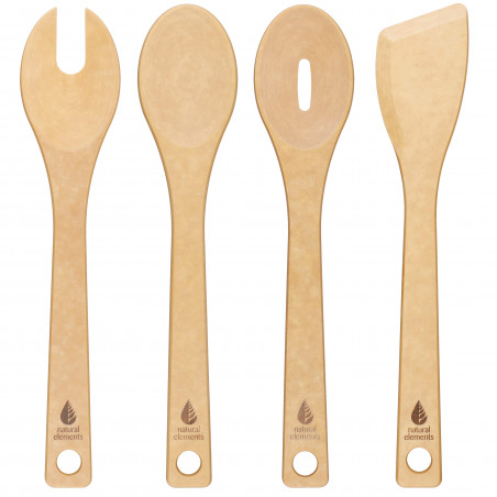 Natural Elements Recycled Wood Fibre Kitchen Utensils, 4-Piece Set