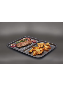 MasterClass Non-Stick 2-in-1 Divided Crisping Tray / Ridged Baking Tray