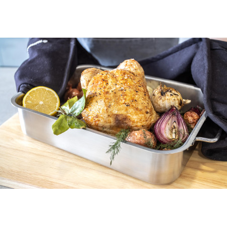 MasterClass Stainless Steel Heavy Duty 32cm x 23cm Roasting Pan