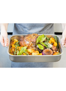 MasterClass Stainless Steel Heavy Duty 37cm x 27cm Roasting Pan