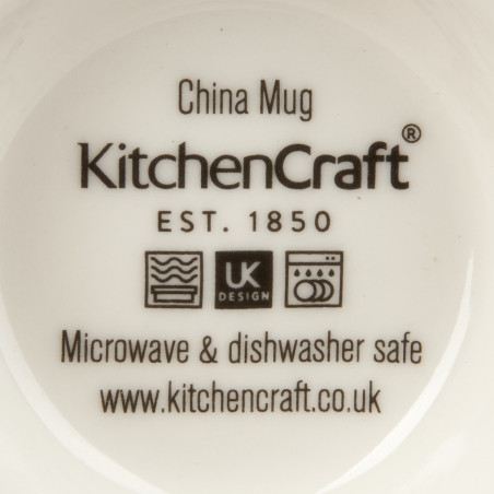 KitchenCraft China Leafy Lemon 400ml Footed Mug