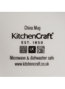 KitchenCraft China Grey Floral 400ml Footed Mug