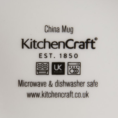 KitchenCraft China Blue Painted Floral 400ml Footed Mug