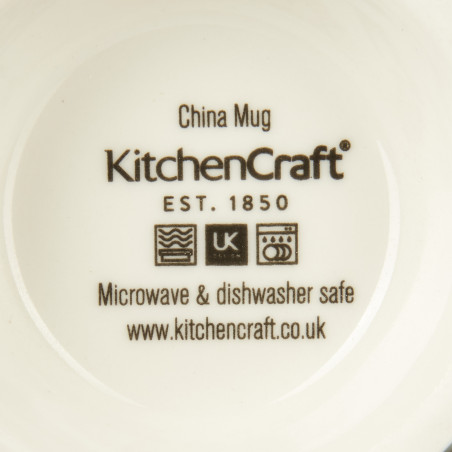 KitchenCraft China Spot Stripe 400ml Footed Mug