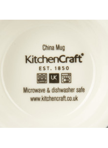 KitchenCraft China White Birds 400ml Footed Mug